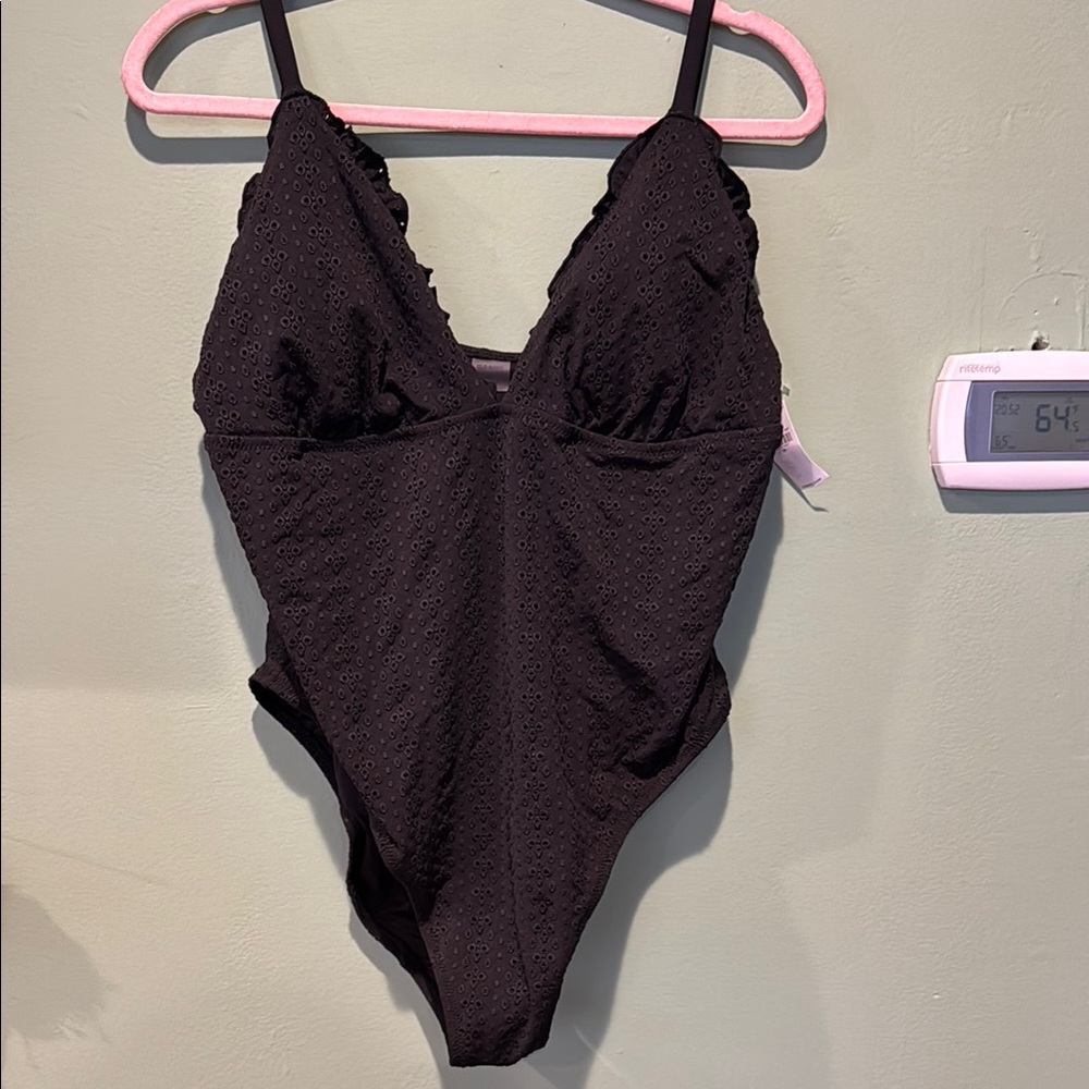 Black Eyelet Swimsuit